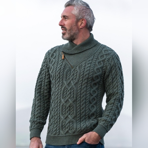 COUNTRY CLASSICS* Bunratty Shawl Neck sweater 100% wool long sleeve XXL men's - Picture 14 of 17